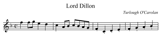 Lord Dillon - staff notation