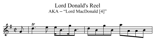 Lord Donald's Reel - staff notation
