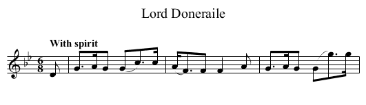 Lord Doneraile - staff notation