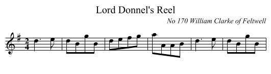 Lord Donnel's Reel - staff notation