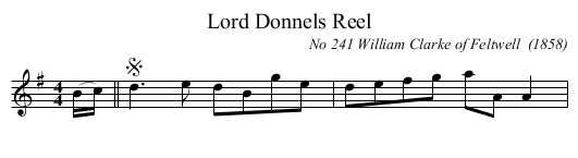 Lord Donnels Reel - staff notation