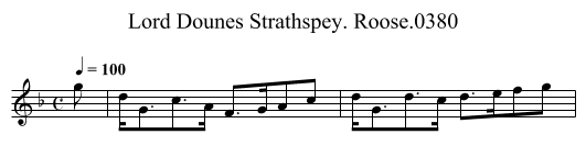 Lord Dounes Strathspey. Roose.0380 - staff notation