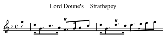 Lord Doune's    Strathspey - staff notation