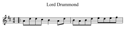 Lord Drummond - staff notation