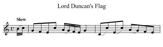 Lord Duncan's Flag - staff notation