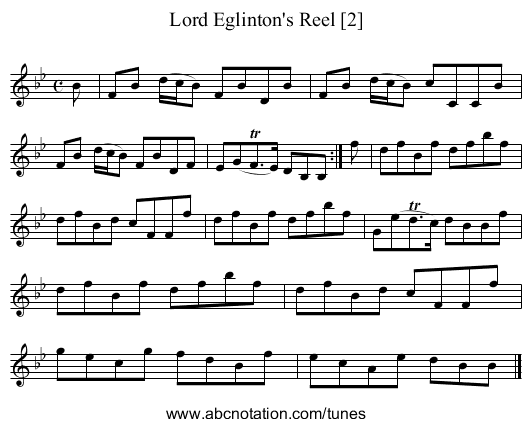 Lord Eglinton's Reel [2] - staff notation