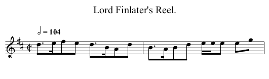Lord Finlater's Reel. - staff notation