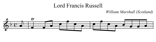 Lord Francis Russell - staff notation