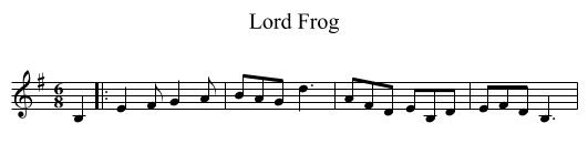 Lord Frog - staff notation