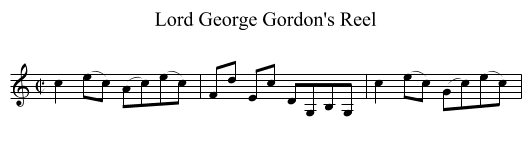 Lord George Gordon's Reel - staff notation