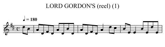 LORD GORDON'S (reel) (1) - staff notation