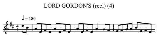 LORD GORDON'S (reel) (4) - staff notation