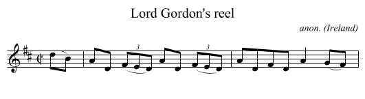 Lord Gordon's reel - staff notation
