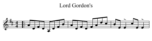 Lord Gordon's - staff notation