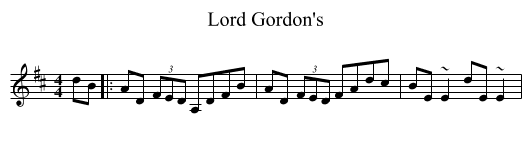 Lord Gordon's - staff notation