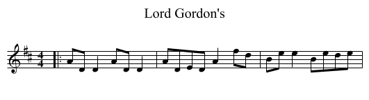 Lord Gordon's - staff notation