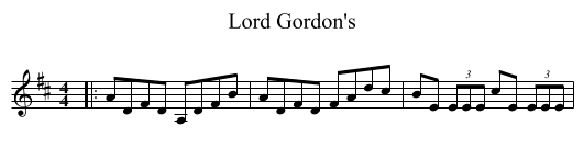 Lord Gordon's - staff notation