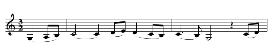 Lord Gregory - staff notation