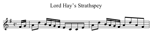 Lord Hay’s Strathspey - staff notation