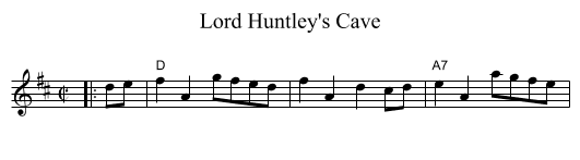 Lord Huntley's Cave - staff notation