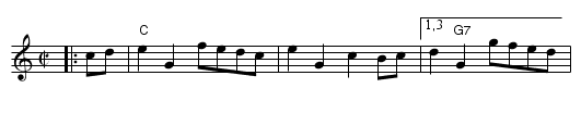 Lord Huntley's Cave - staff notation
