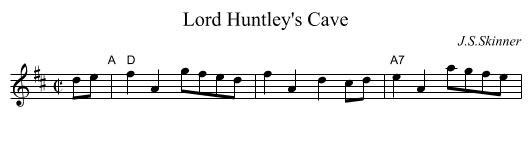 Lord Huntley's Cave - staff notation