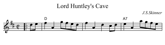 Lord Huntley's Cave - staff notation