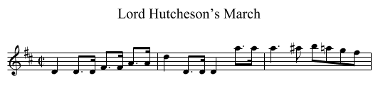 Lord Hutcheson’s March - staff notation