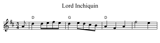 Lord Inchiquin - staff notation