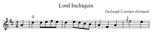 Lord Inchiquin - staff notation