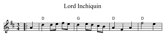 Lord Inchiquin - staff notation