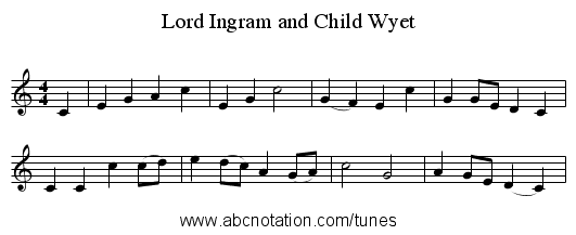 Lord Ingram and Child Wyet - staff notation