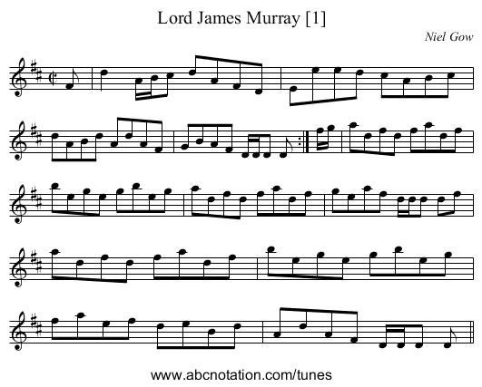 Lord James Murray [1] - staff notation