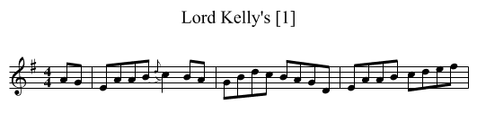 Lord Kelly's [1] - staff notation