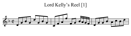 Lord Kelly’s Reel [1] - staff notation