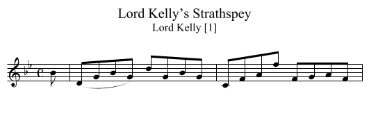 Lord Kelly’s Strathspey - staff notation