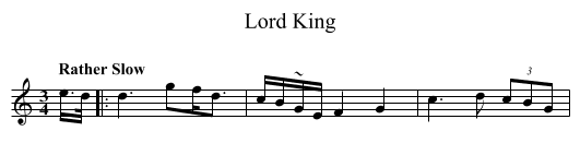 Lord King - staff notation
