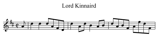 Lord Kinnaird - staff notation