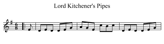 Lord Kitchener's Pipes - staff notation