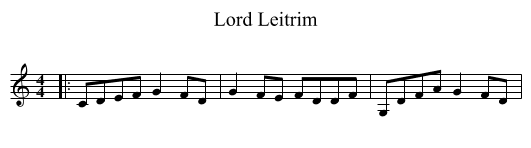 Lord Leitrim - staff notation