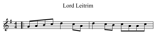 Lord Leitrim - staff notation