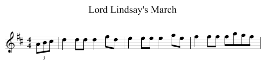 Lord Lindsay's March - staff notation