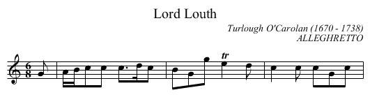 Lord Louth - staff notation