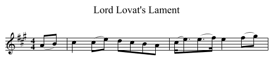 Lord Lovat's Lament - staff notation