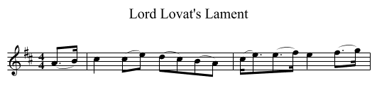Lord Lovat's Lament - staff notation