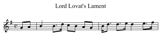 Lord Lovat's Lament - staff notation