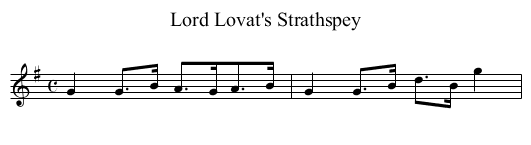 Lord Lovat's Strathspey - staff notation