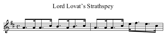 Lord Lovat’s Strathspey - staff notation