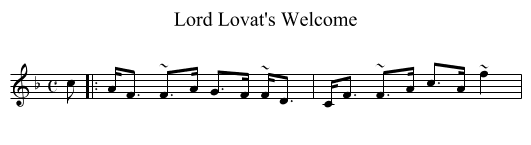 Lord Lovat's Welcome - staff notation
