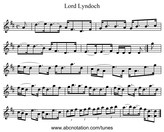 Lord Lyndoch - staff notation